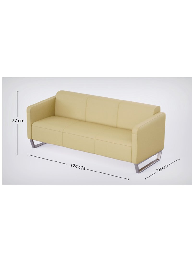 Mahmayi 2850 Three Seater PU Sofa - Sandal 174x78x77 Cm - Image 5