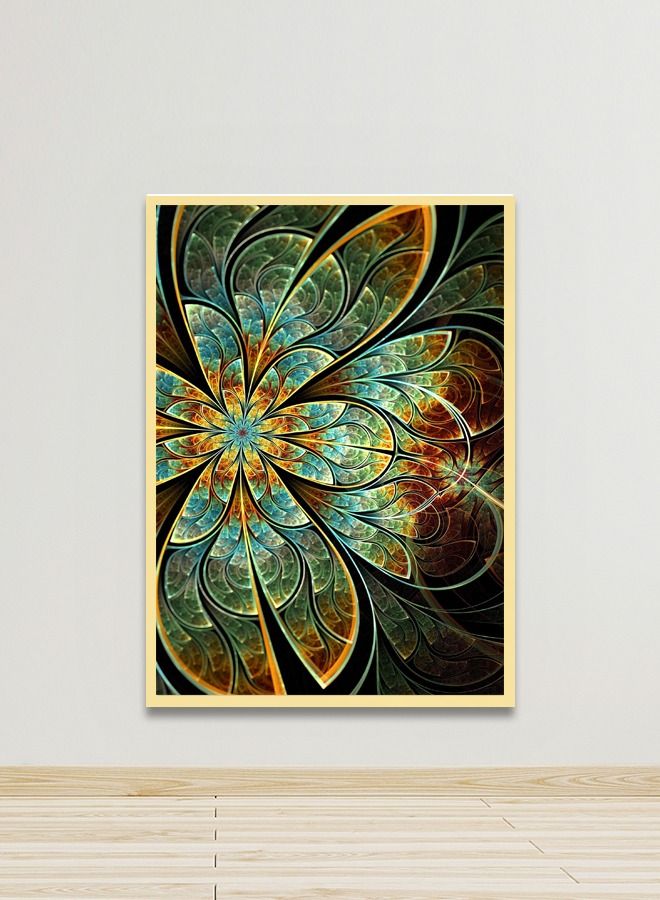 Marktna Canvas Wall Art For Wall Decoration Flower Design With A Hollow Golden Frame Size 120x80cm One Piece - Image 1