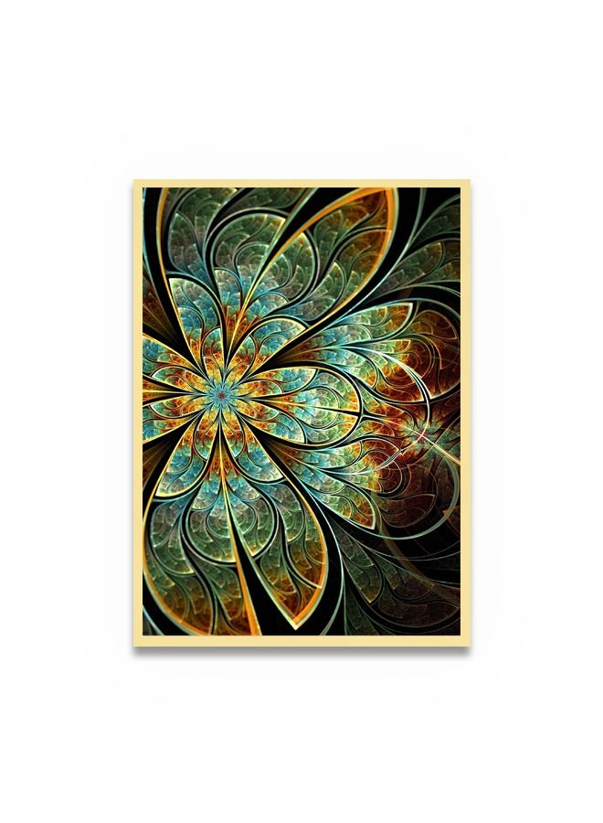 Marktna Canvas Wall Art For Wall Decoration Flower Design With A Hollow Golden Frame Size 120x80cm One Piece - Image 2