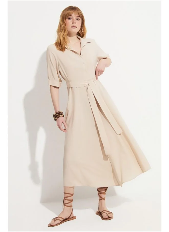 جون June 100% Viscose Shirt Dress