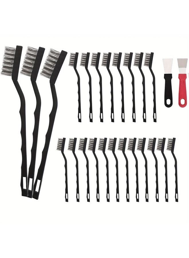 20pcs Mini Wire Brush Set Stainless Steel For Rust Slag Metal Cleaning - Image 1