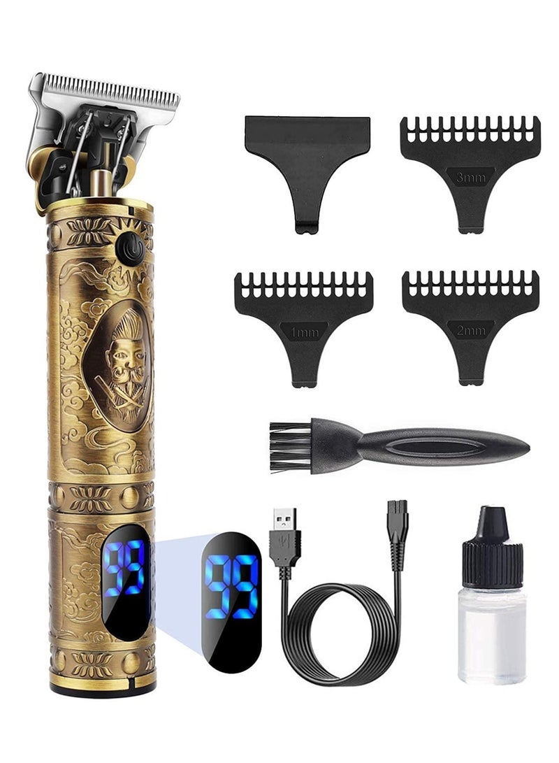 مقص شعر احترافي للرجال، مقص شعر طويل، مقص لحية، مقص شعر لاسلكي، قابل لإعادة الشحن، شاشة LED - Image 1