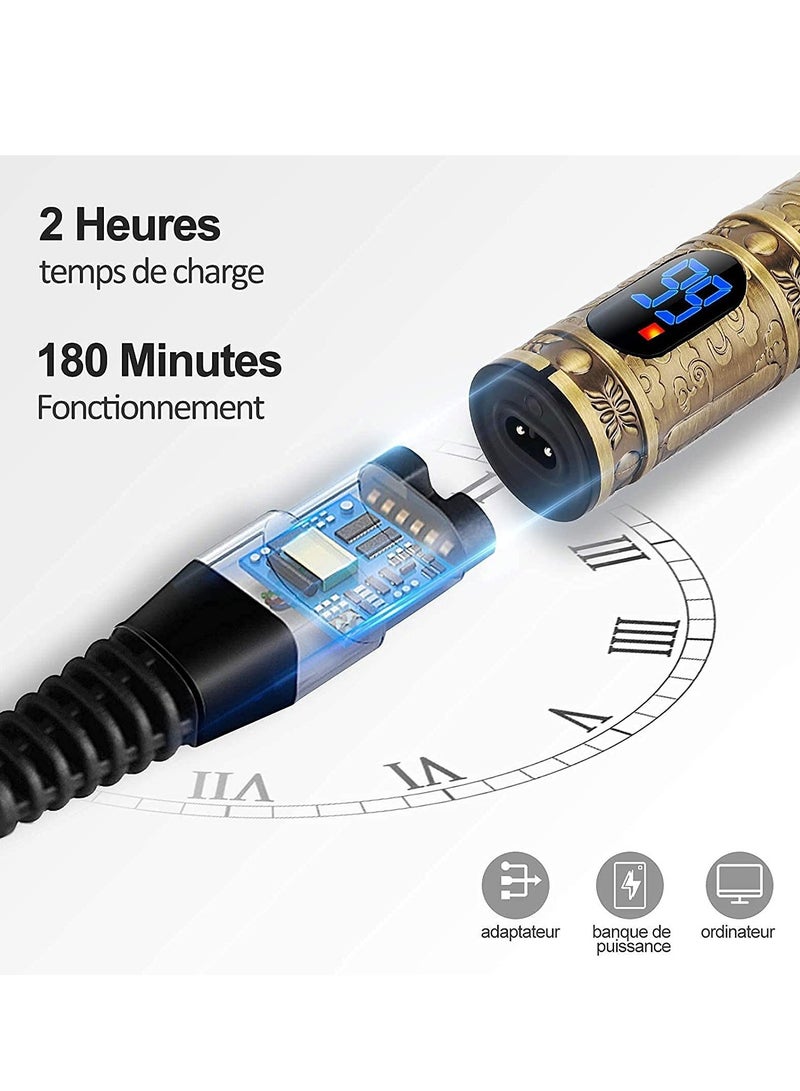 مقص شعر احترافي للرجال، مقص شعر طويل، مقص لحية، مقص شعر لاسلكي، قابل لإعادة الشحن، شاشة LED - Image 4