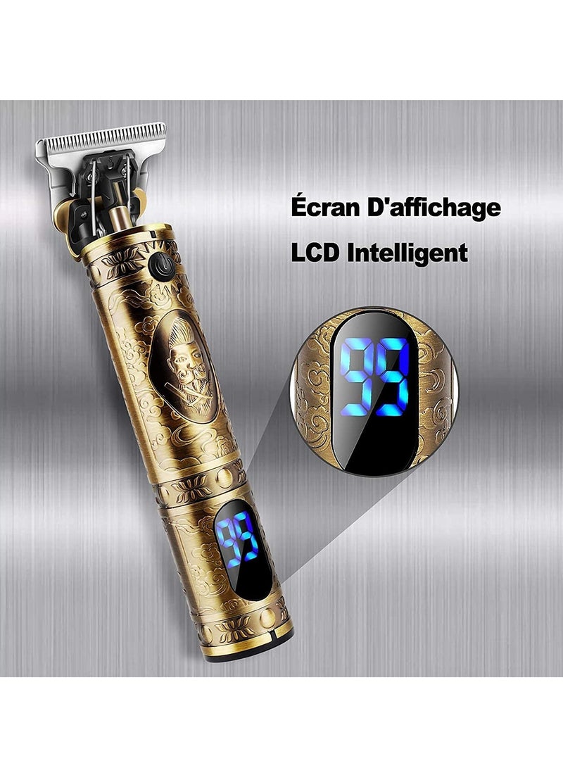 مقص شعر احترافي للرجال، مقص شعر طويل، مقص لحية، مقص شعر لاسلكي، قابل لإعادة الشحن، شاشة LED - Image 5