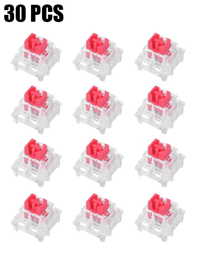 30 Pcs KeyBoard Switch Red Switches 3 Pin Key Switch - Equivalent DIY Replaceable Switches for Mechanical Keyboard 45gf Linear/RGB/Dustproof - Image 1