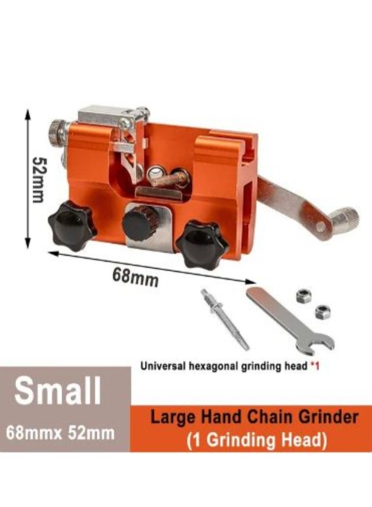 AROAQ Hand-Cranked Chain Grinder Portable Household Chainsaw Chain Sharpener Tool Electric Chain Saw File Grinding Sharpening Device (Small 1PCS Head) - Image 1