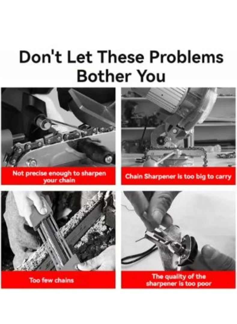 AROAQ Hand-Cranked Chain Grinder Portable Household Chainsaw Chain Sharpener Tool Electric Chain Saw File Grinding Sharpening Device (Small 1PCS Head) - Image 3