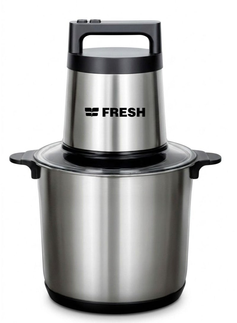 Fresh Pro Electric Food Chopper CH-1500W, 6L Stainless Steel Bowl, 1500W Motor, 6 Stainless Steel Blades, Dual Speed, Silver - Image 1