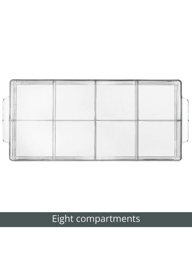 mDesign Kitchen Organiser – Practical Tray with Handle for Kitchen and Pantry – Storage Box with 8 Compartments – Ideal for Tea, Coffee, Spices and Other Foodstuffs – Clear - Image 5