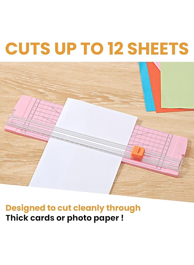 erorex Paper Cutter A4 Size Paper Slicer With Automatic Security Safeguard Portable Straight Edge Cutter For Photo Cards Kraft Paper Label And Coupon Paper Trimmer Scrapbooking Tool - Image 2