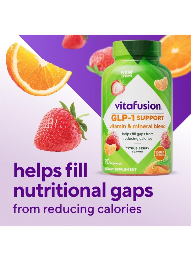 Vitafusion GLP-1 Support Multivitamin, Vitamin and Mineral Blend, 15 Essential Nutrients, Citrus Berry Flavor, 90 Count, 45 Day Supply - Image 2