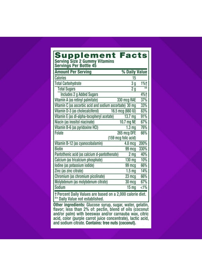 Vitafusion GLP-1 Support Multivitamin, Vitamin and Mineral Blend, 15 Essential Nutrients, Citrus Berry Flavor, 90 Count, 45 Day Supply - Image 3