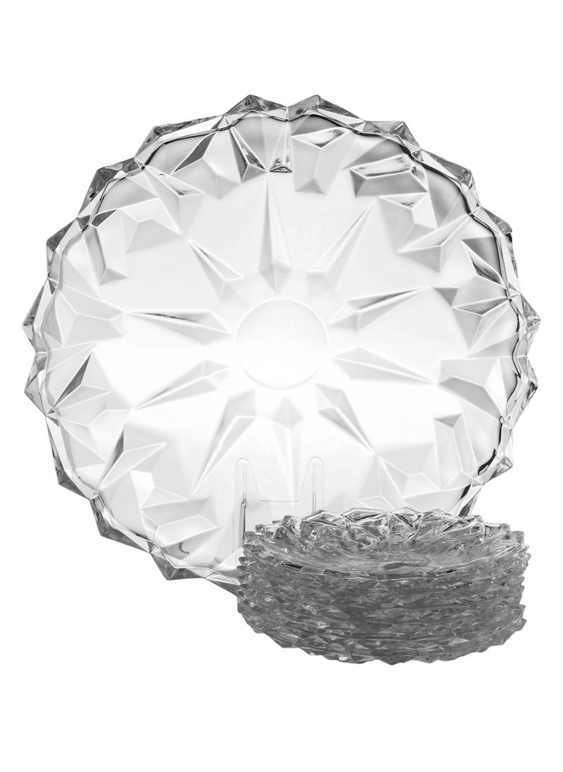 Delisoga A set of multi-use service plates for desserts, fruits, and all servings, consisting of 6 small plates and 1 large plate Clear 33 cm  - Image 1