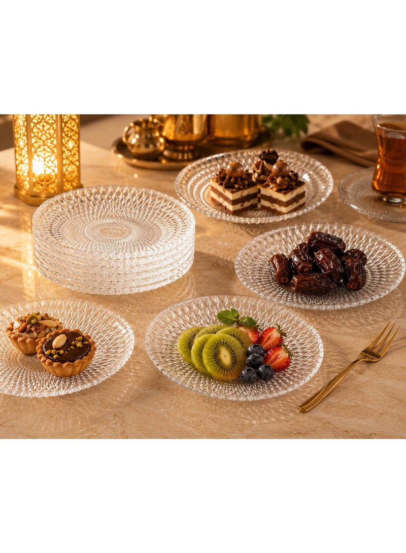 Dania ✨ 12-Piece Clear Glass Serving Set – Elegant Round Design for Serving Desserts and Fruits | 15cm Size ✨ - Image 1