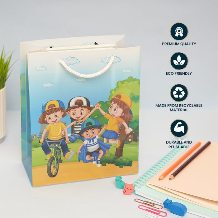 ARTEK Premium Play Group Kids Gift Bags - (Pack of 10) | Eco-Friendly Polypropylene Return Gift Bags | Non-Tearable & Waterproof | Ideal for Return Gifts - 9 X 4 x 7.5 inch - Image 3