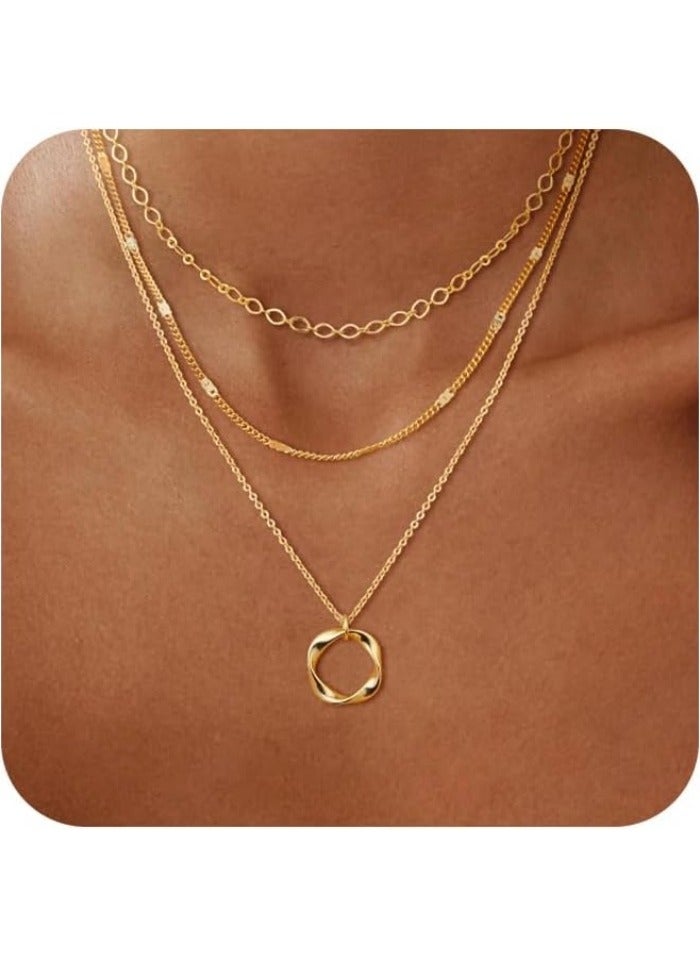 Layered Gold Necklaces for Women, Stackable Dainty 14K Real Gold Plated/Silver Chain Necklace Layering Beach Cute Fashion Pendant Choker Necklaces Trendy Jewelry Set Gifts for Women Teen Girls  - Image 2