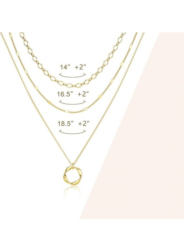 Layered Gold Necklaces for Women, Stackable Dainty 14K Real Gold Plated/Silver Chain Necklace Layering Beach Cute Fashion Pendant Choker Necklaces Trendy Jewelry Set Gifts for Women Teen Girls  - Image 4