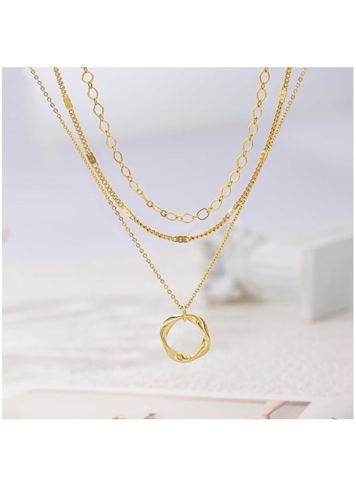 Layered Gold Necklaces for Women, Stackable Dainty 14K Real Gold Plated/Silver Chain Necklace Layering Beach Cute Fashion Pendant Choker Necklaces Trendy Jewelry Set Gifts for Women Teen Girls  - Image 3