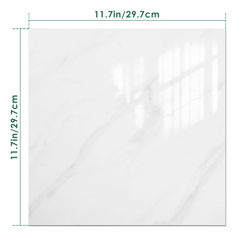 VallisCo Peel and Stick Backsplash Tiles 20 Sheets 12''x12'' PVC Self Adhesive Wall Tiles Back Splash Wall Panels Stick on Backsplash for Kitchen Bathroom Laundry Room, White - Image 2