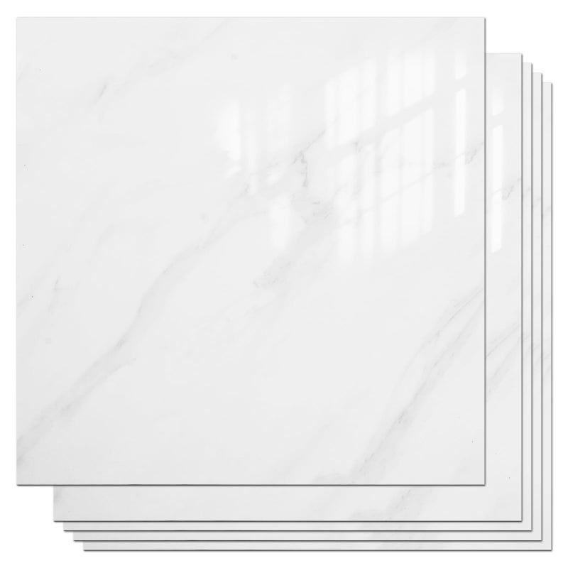 VallisCo Peel and Stick Backsplash Tiles 20 Sheets 12''x12'' PVC Self Adhesive Wall Tiles Back Splash Wall Panels Stick on Backsplash for Kitchen Bathroom Laundry Room, White - Image 1