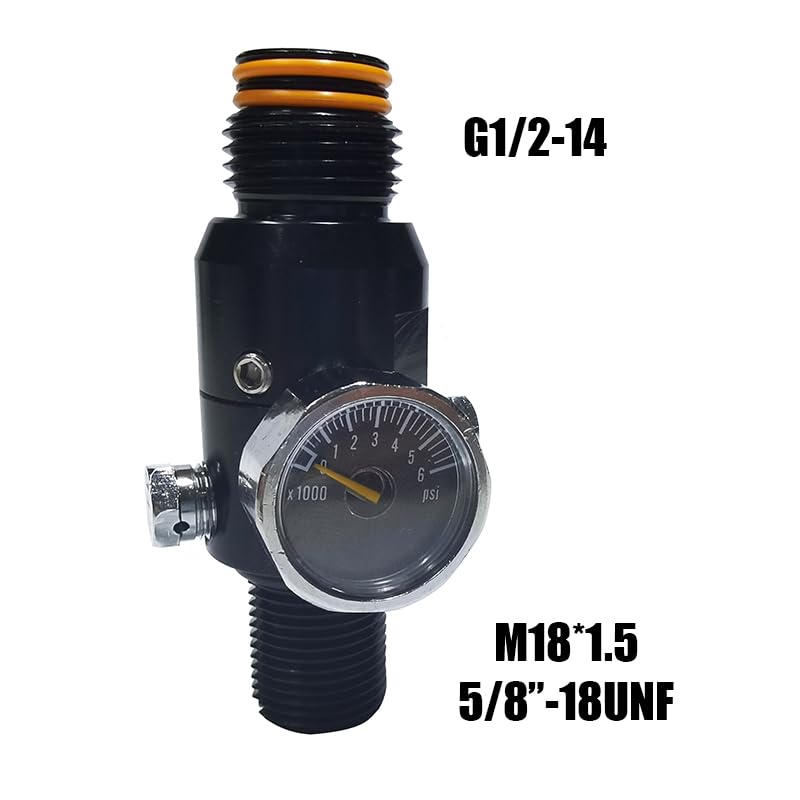 Aopkeo HPA Regulator Valve for Paintball Airsoft PCP Compressed Air CO2 Nitrogen Cylinder Tank Bottle 4500psi Input, Output 800psi 1800psi 2200psi (Ouput 800psi M18*1.5) - Image 2