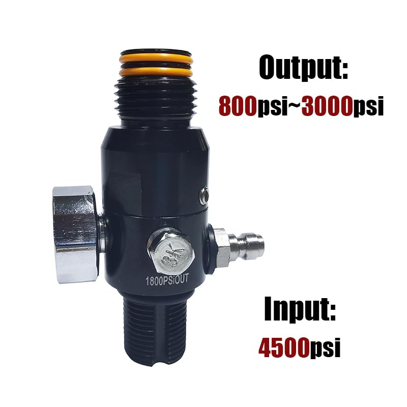 Aopkeo HPA Regulator Valve for Paintball Airsoft PCP Compressed Air CO2 Nitrogen Cylinder Tank Bottle 4500psi Input, Output 800psi 1800psi 2200psi (Ouput 800psi M18*1.5) - Image 4