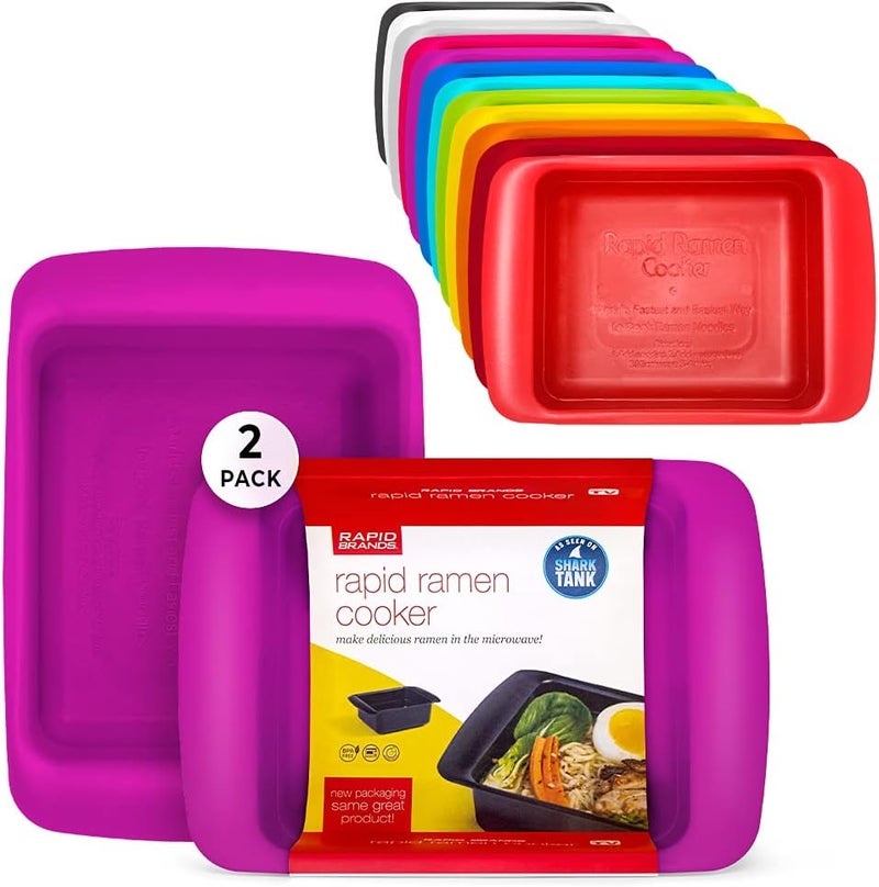 Rapid Brands Rapid Ramen Cooker | Microwavable Cookware for Instant Ramen | BPA Free and Dishwasher Safe | Perfect for Dorm, Small Kitchen or Office | Purple, 2 Pack - Image 1