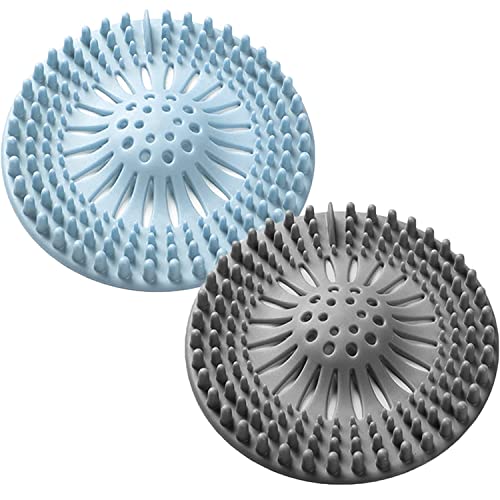 TURBID Drain Hair Catcher, Durable Silicone Hair Stopper for Shower Drain Cover Bathroom Tub, Drain Strainer to Catch Hair and Clean Suit for Bathtub Kitchen Sink Shower Floor (Set of 2) - Image 1