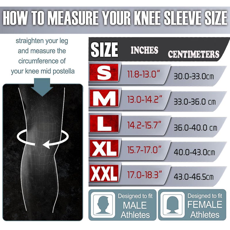 Nisrok Knee Sleeves (1 Pair), 7mm Neoprene Compression Knee Braces, Great Support for Cross Training, Weightlifting, Powerlifting, Squats, Basketball and More - Image 3
