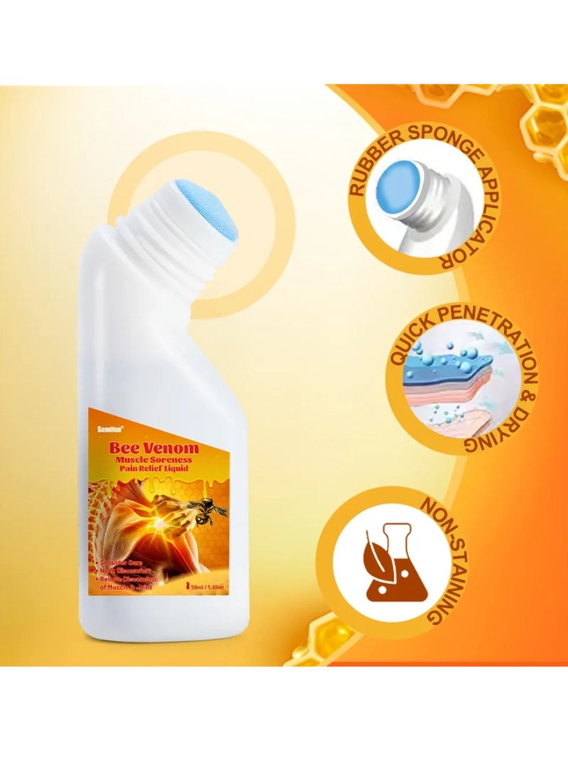 Sumifun سائل تخفيف آلام العضلات من سم النحل - مرهم تخفيف الألم - كريم تخفيف آلام المفاصل - بلسم تخفيف آلام التهاب المفاصل - كريم العناية بالركبة من سم النحل - جل علاج العناية بالمفاصل من سم النحل - مرهم تخفيف آلام المفاصل والعضلات من سم النحل 50 مل - Image 4