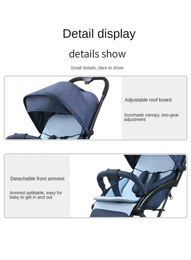 Lightweight Compact Baby Stroller Pram Easy Fold Travel Carry On Plane, Grey - Image 5