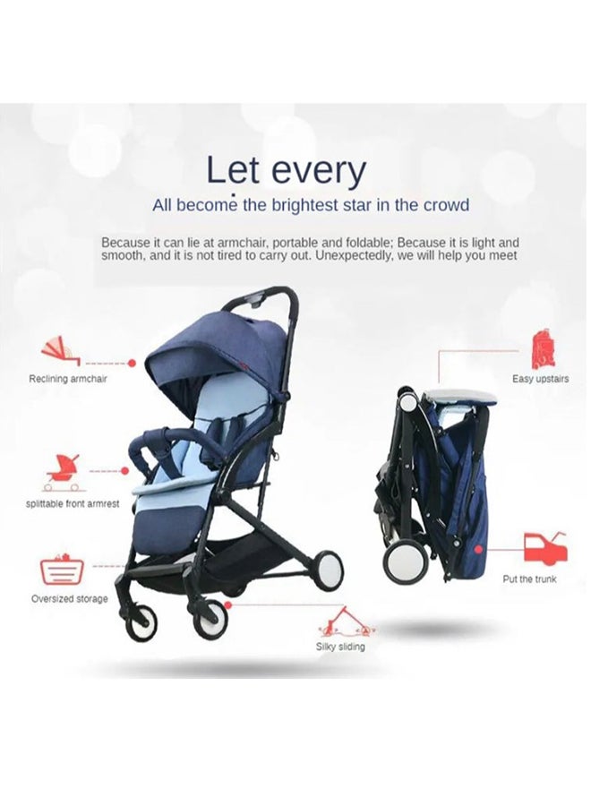 Lightweight Compact Baby Stroller Pram Easy Fold Travel Carry On Plane, Grey - Image 3