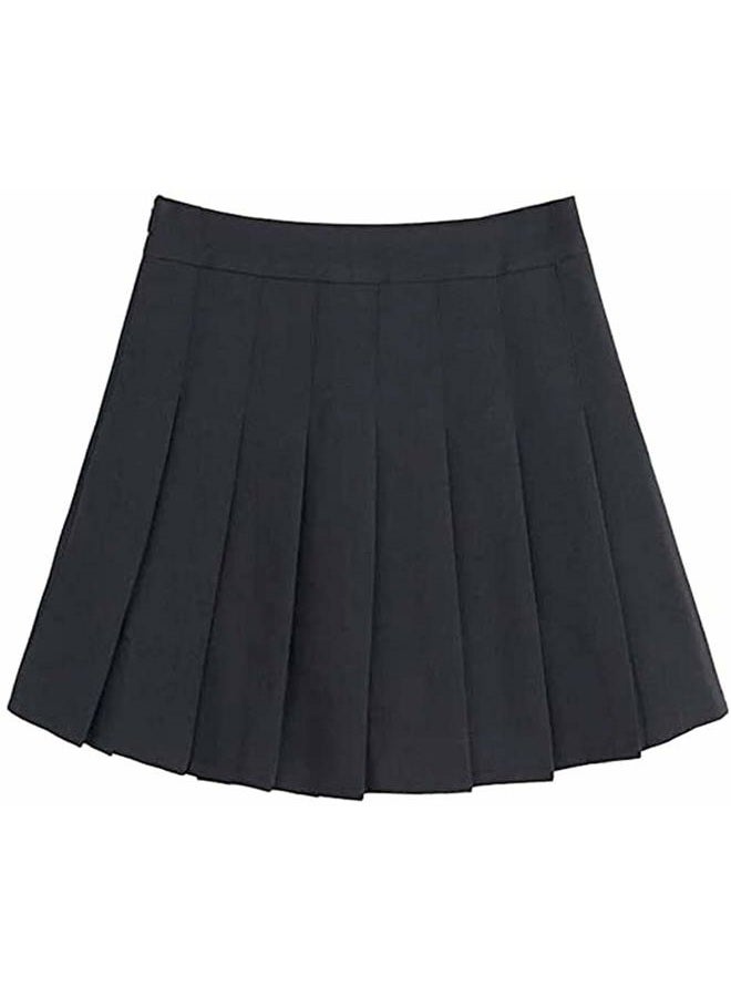 Apriddeo Girls Women High Waisted Pleated Skirt Plain Plaid A-line Mini Skirt Skater Tennis School Uniform Skirts Lining Shorts - Image 5