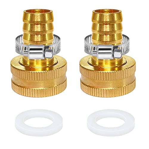 YOUHO Garden Hose Adapter 1/2" Drip Irrigation Tubing to Faucet - Reusable Connector Fittings for Most Rain Bird, Orbit, Dig, Toro 1/2" Tubing x 3/4 GHT Garden Extension Repair Fitting - Image 1