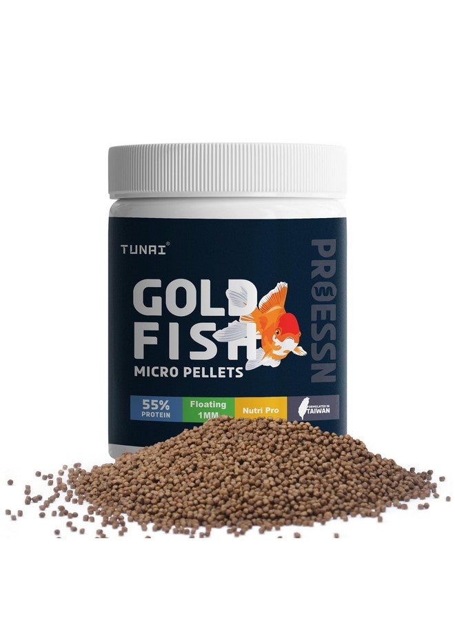 حبيبات طعام أسماك الزينة الذهبية الصغيرة | حبيبات غنية بالبروتين بنسبة 55% | تعزز اللون والنمو، تم تركيبها في تايوان خصيصًا لغذاء أسماك الزينة في جميع مراحل حياتها (حبيبات صغيرة بحجم 500 جرام، 1 مم) - Image 1
