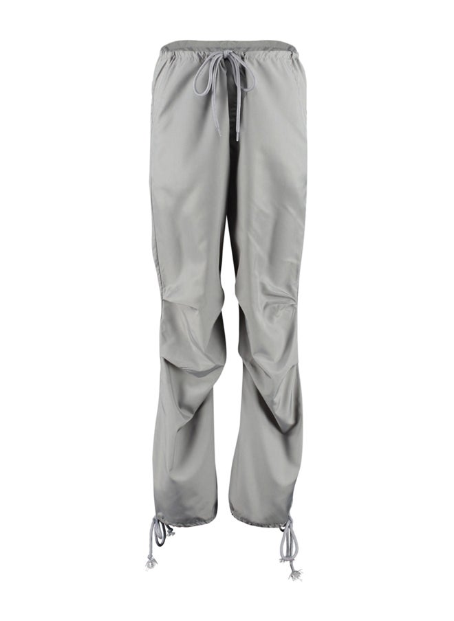 trendyol - Gray Belted Woven Parachute High Waist Woven Trousers TWOSS23PL00317 - Image 1