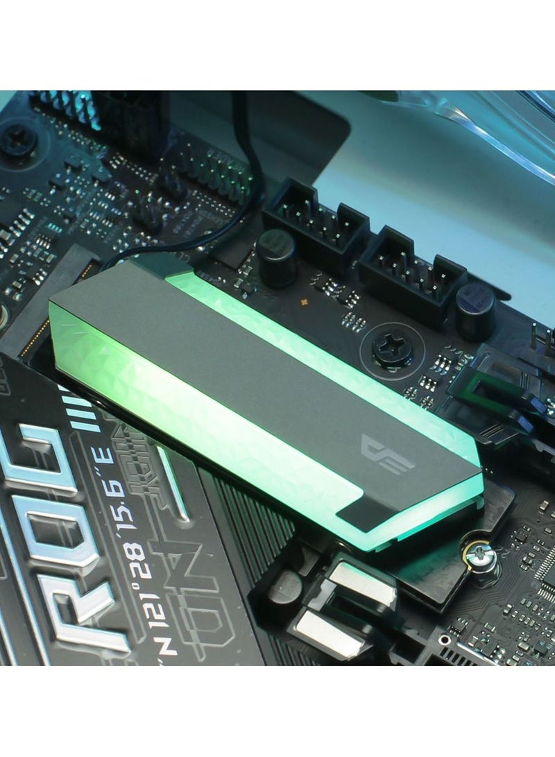 Darkflash Aluminum  DM4 ARGB M.2 SSD Hard Disk Heatsink Heat Dissipation Radiator Cooling Silicon Therma Pads Cooler M2 NGFF 2280 (DM4 ARGB) - Image 5