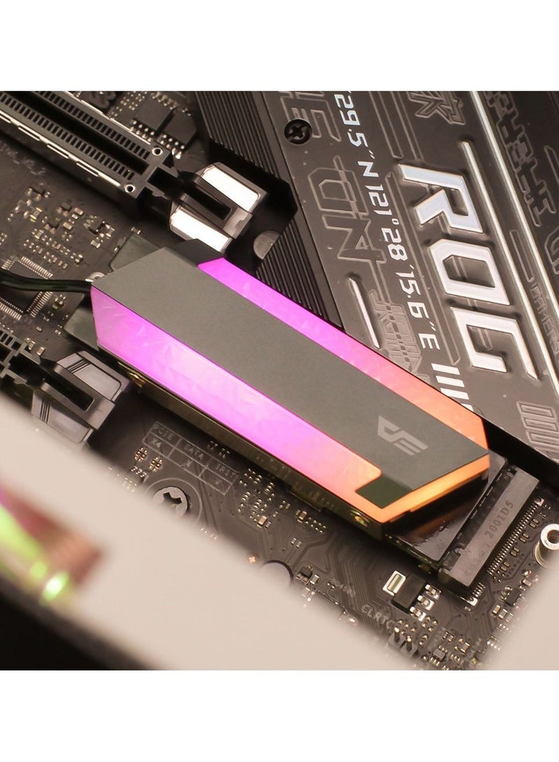 Darkflash Aluminum  DM4 ARGB M.2 SSD Hard Disk Heatsink Heat Dissipation Radiator Cooling Silicon Therma Pads Cooler M2 NGFF 2280 (DM4 ARGB) - Image 3