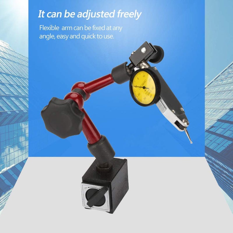 klarako Dial Indicator,Flexible Strong Magnetic Gauge Stand Base Holder + Lever Dial Test Indicator Gauge for Surface Measuring - Image 2