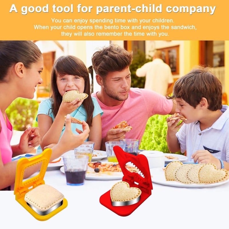 BaokiTook Heart Sandwich Cutter and Sealer,Sandwich Cutters for Kids Lunch,Crustless Sandwich Cutter,Cookie Cutter for Children Lunchbox and Bento Box (Red Heart) - Image 2