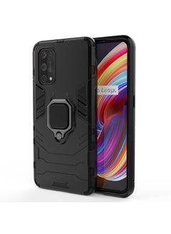 HuHa Case Cover For Realme X7 Pro PC + TPU Shockproof Protective Case with Magnetic Ring Holder Black 