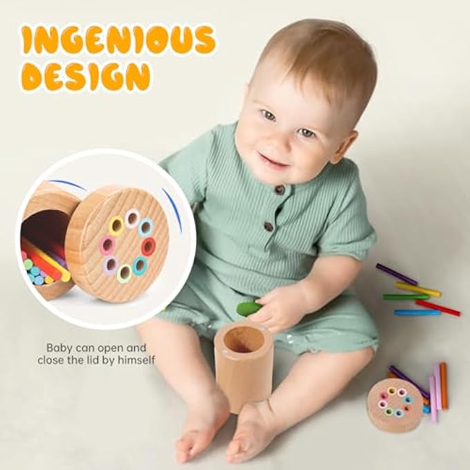 ألعاب مونتيسوري للأطفال بعمر 3 سنوات، ألعاب تعليمية خشبية للأطفال الصغار، فرز الألوان، أنشطة التعلم لرياض الأطفال، ألعاب حسية لتطوير المهارات الحركية الدقيقة للأطفال من 3-5 سنوات، هدايا عيد الميلاد للبنات والأولاد - Image 3
