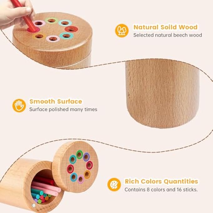 ألعاب مونتيسوري للأطفال بعمر 3 سنوات، ألعاب تعليمية خشبية للأطفال الصغار، فرز الألوان، أنشطة التعلم لرياض الأطفال، ألعاب حسية لتطوير المهارات الحركية الدقيقة للأطفال من 3-5 سنوات، هدايا عيد الميلاد للبنات والأولاد - Image 5