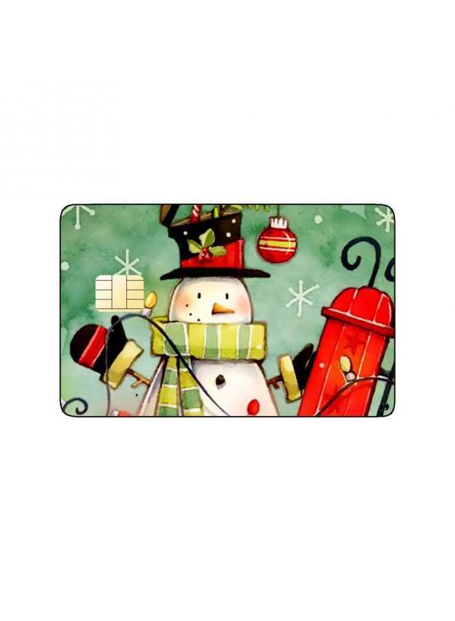 RKN PRINTED BANK CARD STICKER Beautiful Snow Man Drawing - Image 1