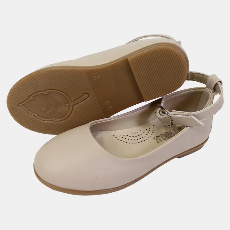 EASY Girls Beige Leather Shoes - Image 2