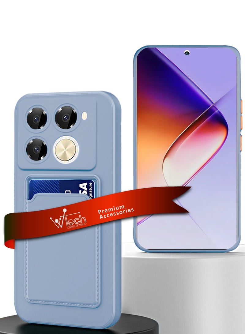 Wtech Silicone TPU With Card Holder Case Cover For Infinix Note 40 Pro 4G / 5G 2024 Grey - Image 1