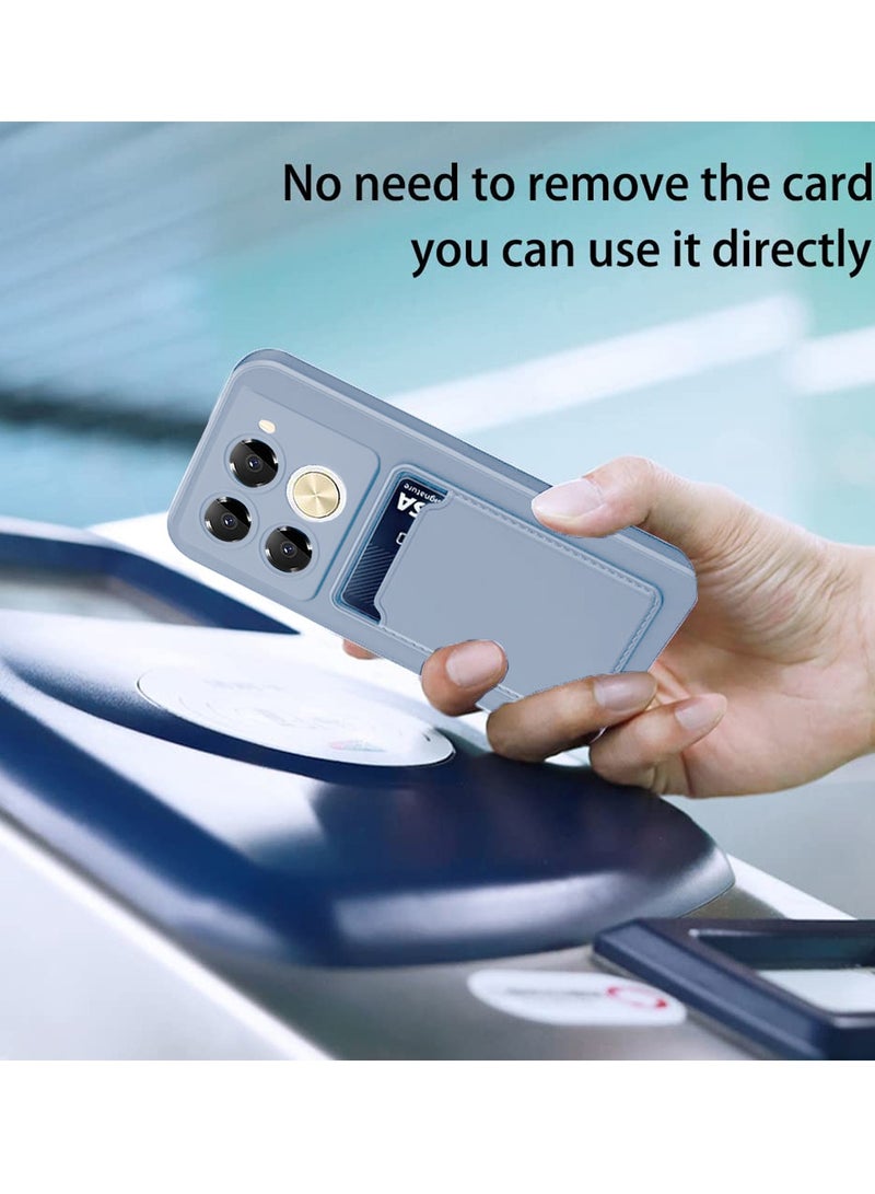Wtech Silicone TPU With Card Holder Case Cover For Infinix Note 40 Pro 4G / 5G 2024 Grey - Image 3
