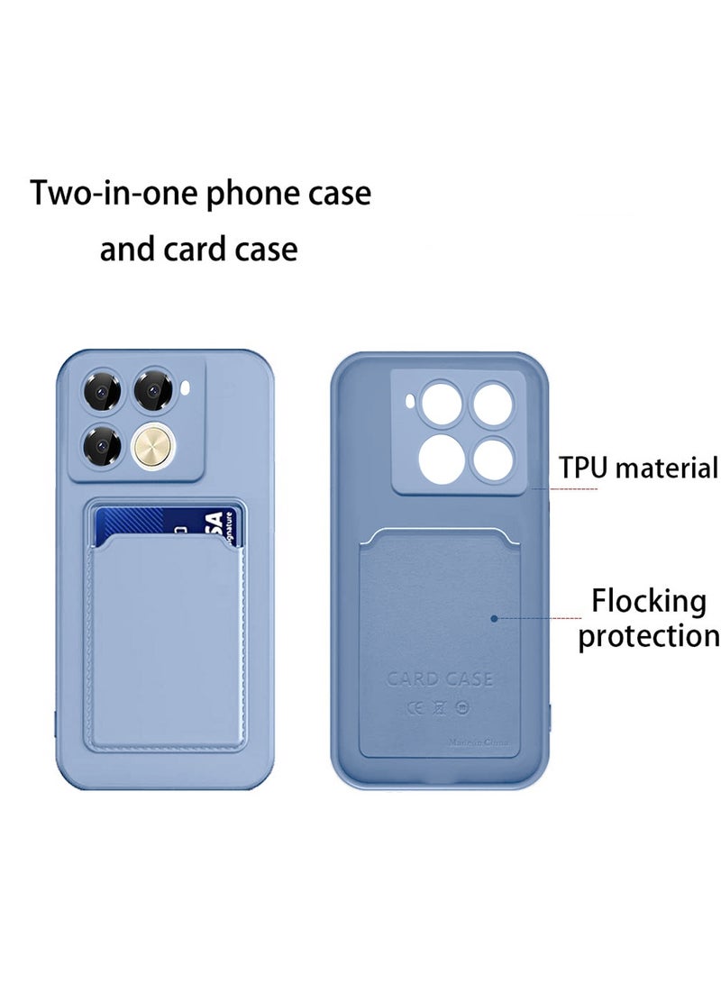 Wtech Silicone TPU With Card Holder Case Cover For Infinix Note 40 Pro 4G / 5G 2024 Grey - Image 4