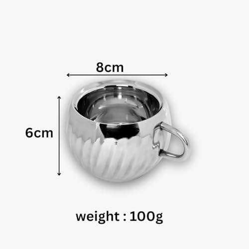 Human Hydro Stainless Steel Tea Cups Set | 12-Piece Lotus Pattern Steel Cups | 120 ml Each | Premium Rust-Free & Spill-Proof Design | Unbreakable & Dishwasher Safe Cups for Home & Gifting - Image 3