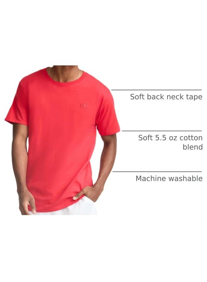Champion Men's Classic Short Sleeve T-Shirt, Standard Fit, Midweight 100% Cotton, Available in Regular and Big & Tall, Scarlet, X-Large - Image 4